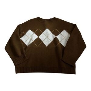 Brown Argyle Sweater